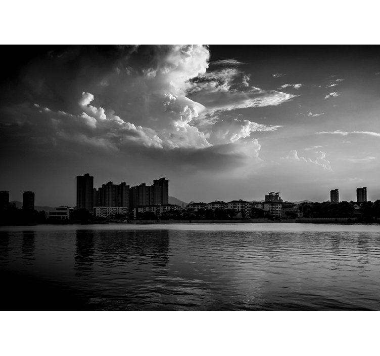 도시와 국가 벽 벽화 도시 반사 스카이라인 - TenStickers