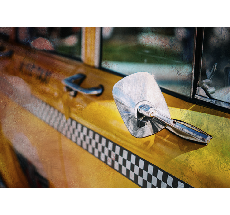 뉴욕 벽화 배경 화면 상징적인 노란 택시 - TenStickers