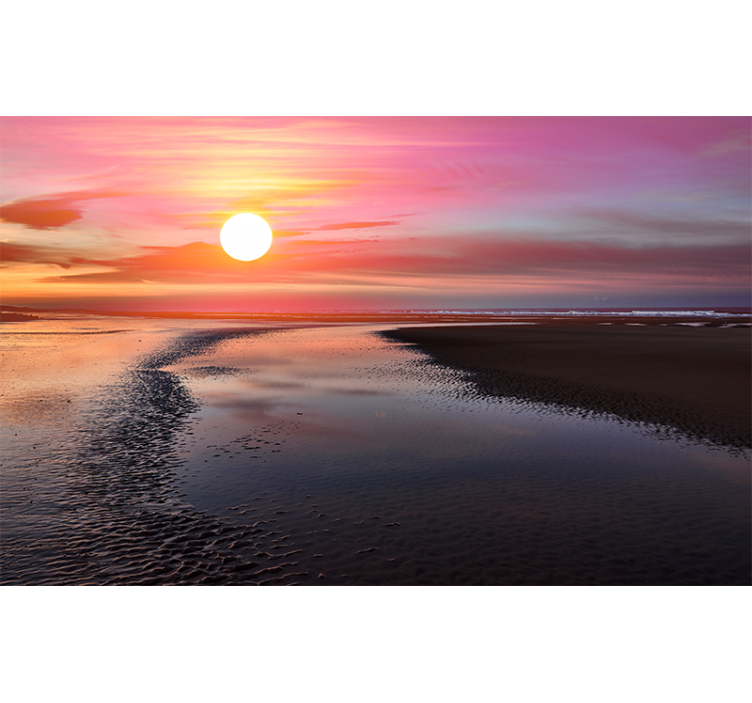 산 벽 벽화 고요한 일몰 풍경 - TenStickers