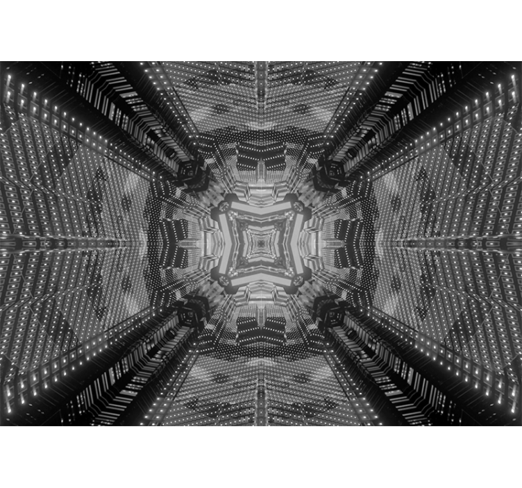 초록 벽 벽화 복합 기하학적 패턴 - TenStickers