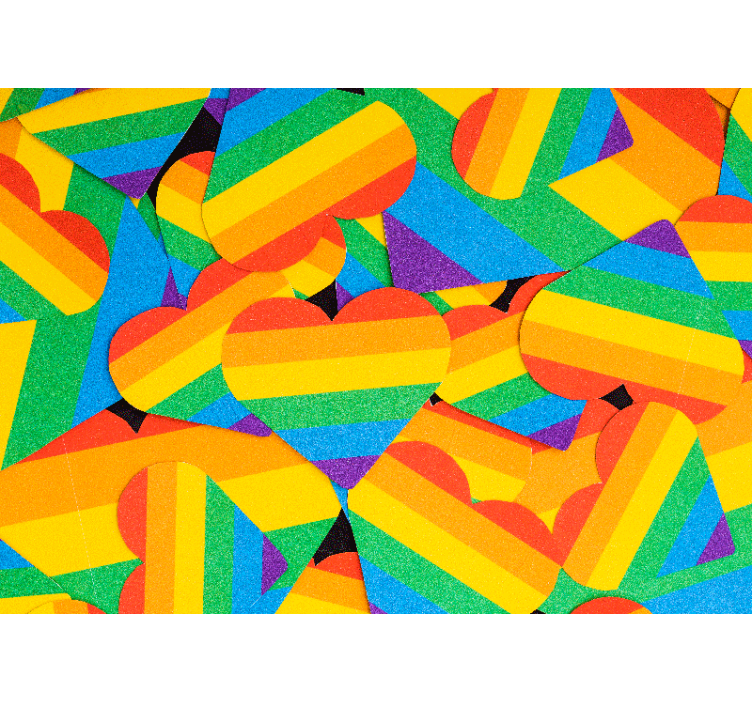 사랑 벽 벽화 다채로운 하트 패턴 - TenStickers