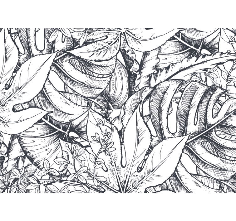 포토 뮤럴 자연 잎이 많은 식물 그림 - TenStickers