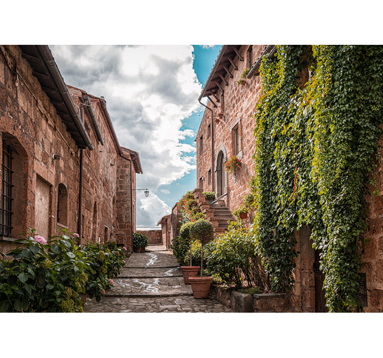 담쟁이로 덮인 집 거실 벽 벽화 - TenStickers