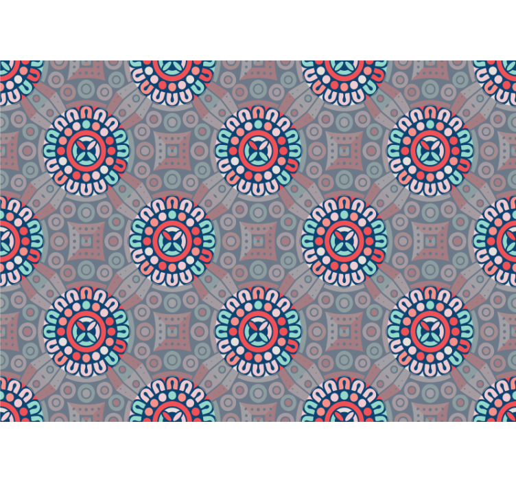 다른 질감과 패턴 벽 벽화 기하학적인 꽃무늬 - TenStickers