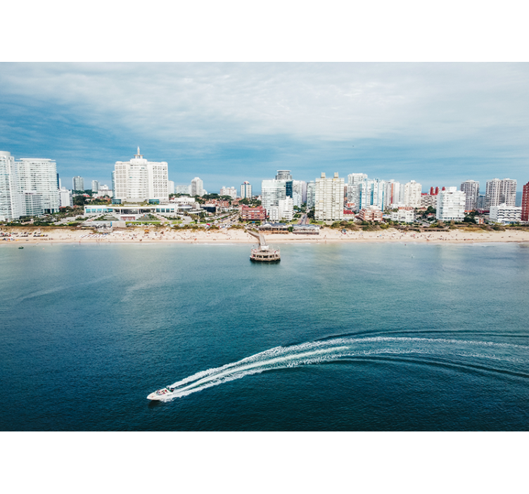 도시와 국가 벽 벽화 해안 도시 풍경 - TenStickers