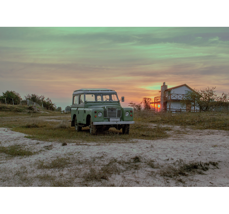 차량 벽 벽화 녹색 클래식카 - TenStickers