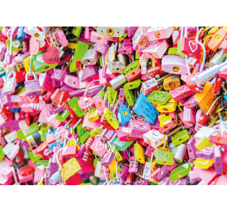 사랑의 자물쇠 도시 예술 벽 벽화 - TenStickers