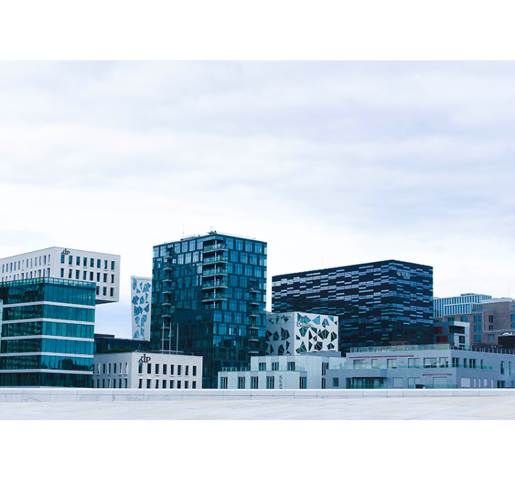 오슬로 현대 건물 벽화 - TenStickers