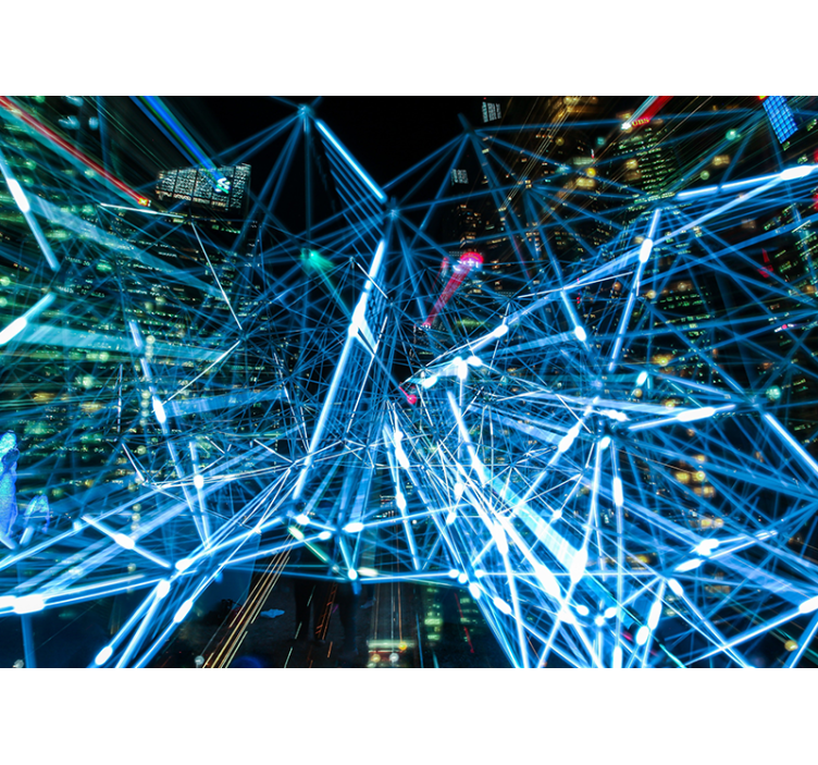 초록 벽 벽화 디지털 네트워크에서 영감을 받다 - TenStickers