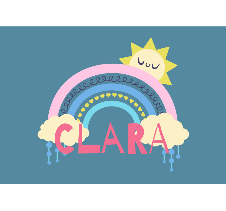 어린이 침실 벽 벽화 즐거운 무지개 테마 - TenStickers