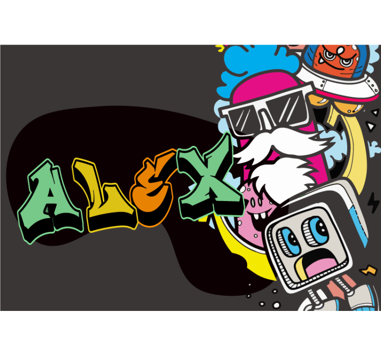 컬러 얼굴 십대 벽화 - TenStickers