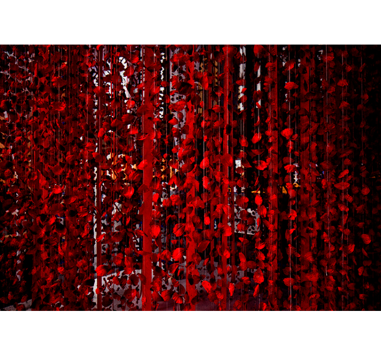 꽃 벽 벽화 붉은 꽃 폭포 - TenStickers