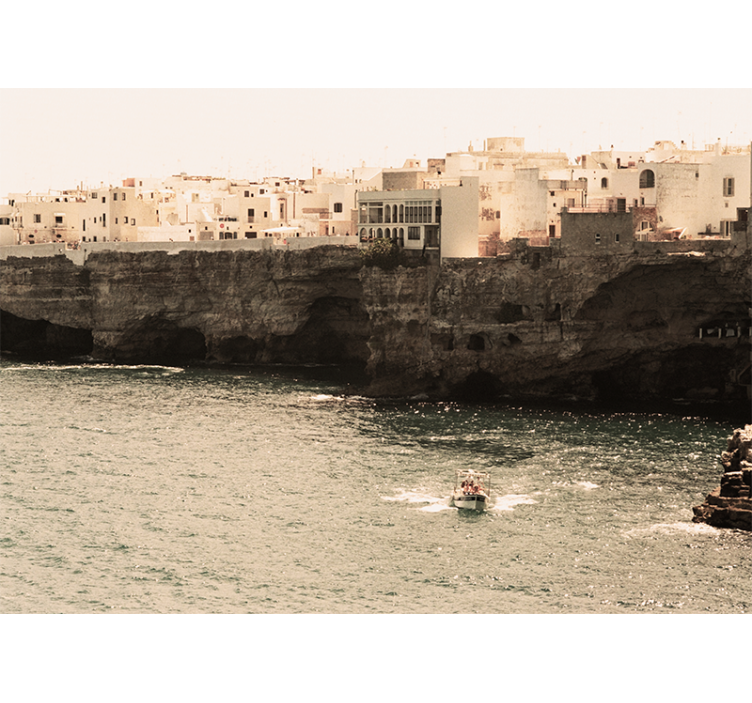 도시와 국가 벽 벽화 바닷가 해안 마을 - TenStickers