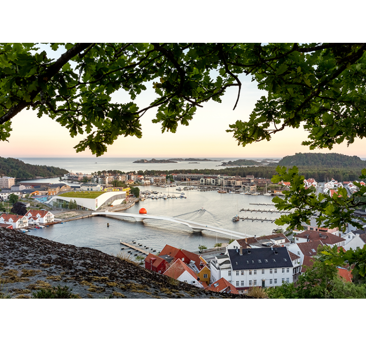 도시와 국가 벽 벽화 매력적인 해안 경관 - TenStickers