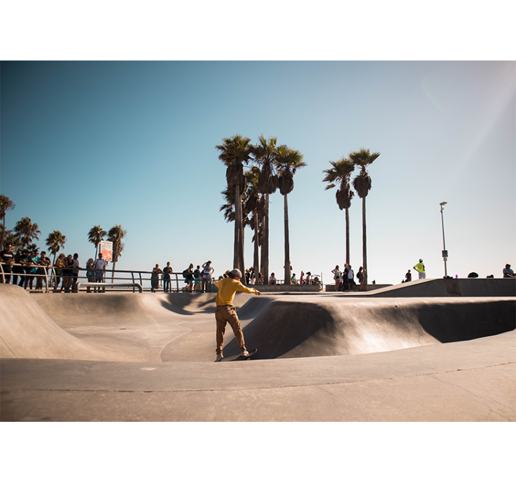 도시와 국가 벽 벽화 바다에서 스케이트보딩 - TenStickers