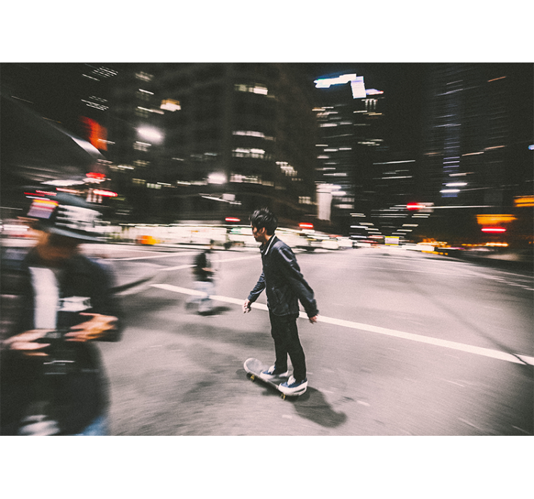 도시와 국가 벽 벽화 도시의 밤 스케이트 - TenStickers