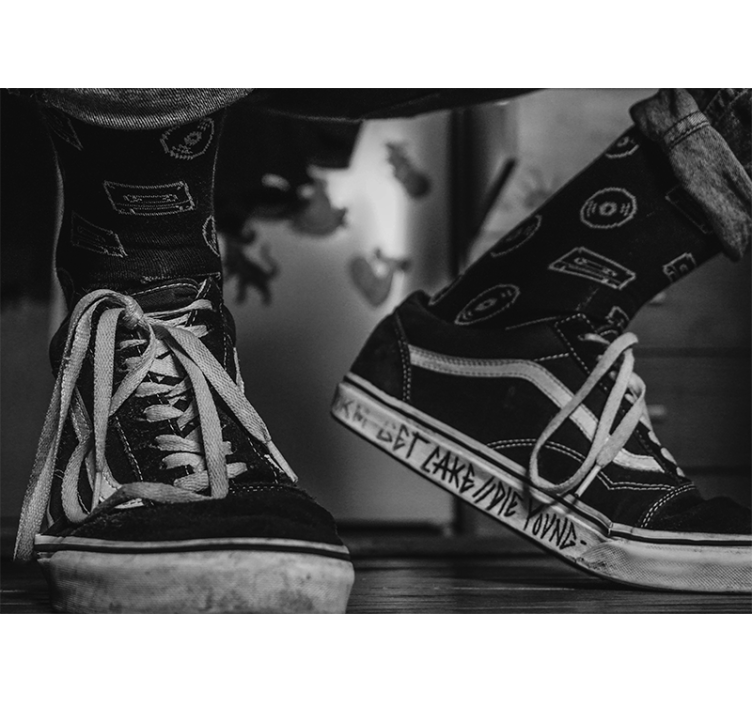 음악 테마 벽 벽화 카세트 테이프 양말 - TenStickers