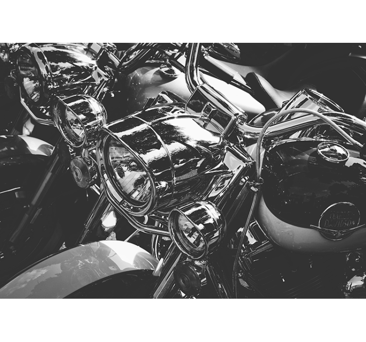 차량 벽 벽화 클래식 크롬 오토바이 - TenStickers