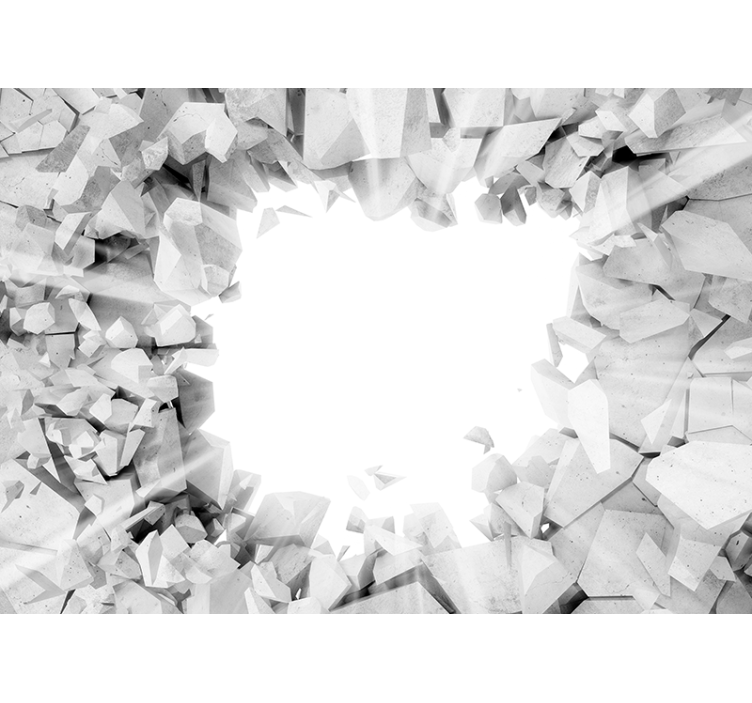 3d 효과 벽 벽화 깨진 콘크리트 텍스처 - TenStickers