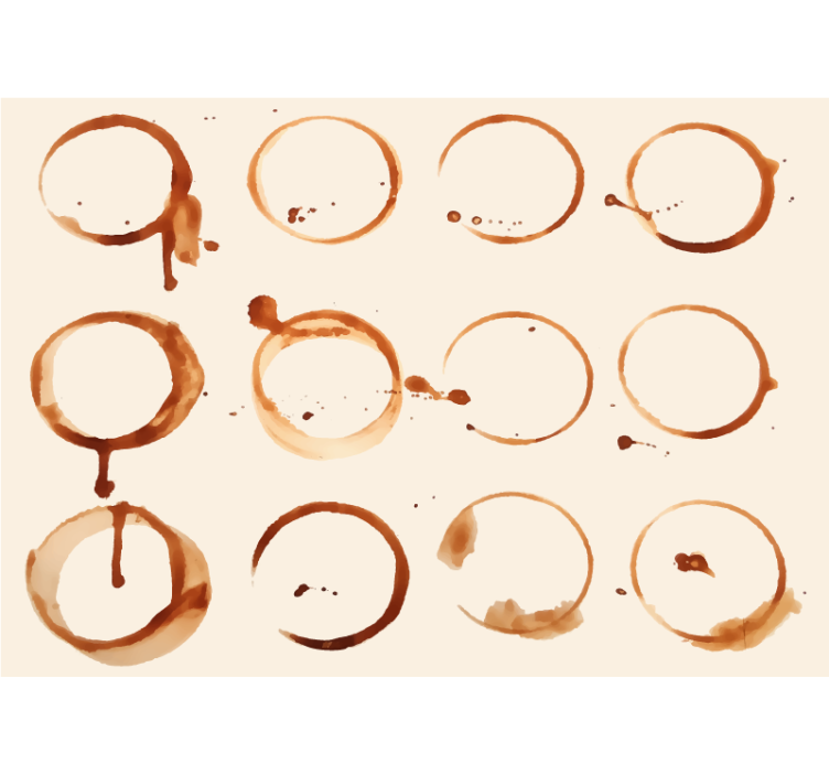 주방 벽화 커피 링 패턴 - TenStickers