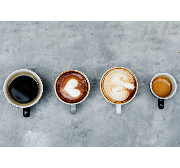 네 가지 다른 커피 벽화 - TenStickers