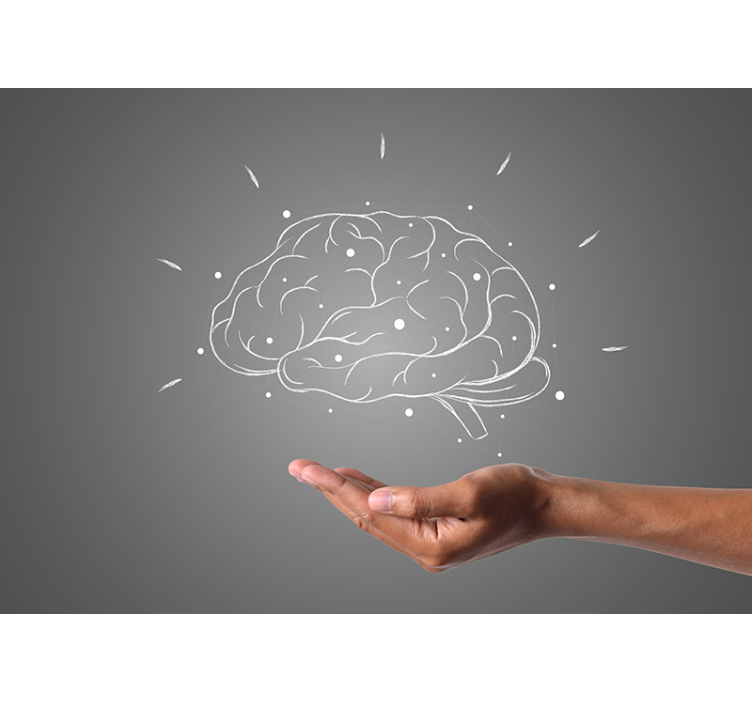 문구 벽 벽화 뇌 개념 시각화 - TenStickers