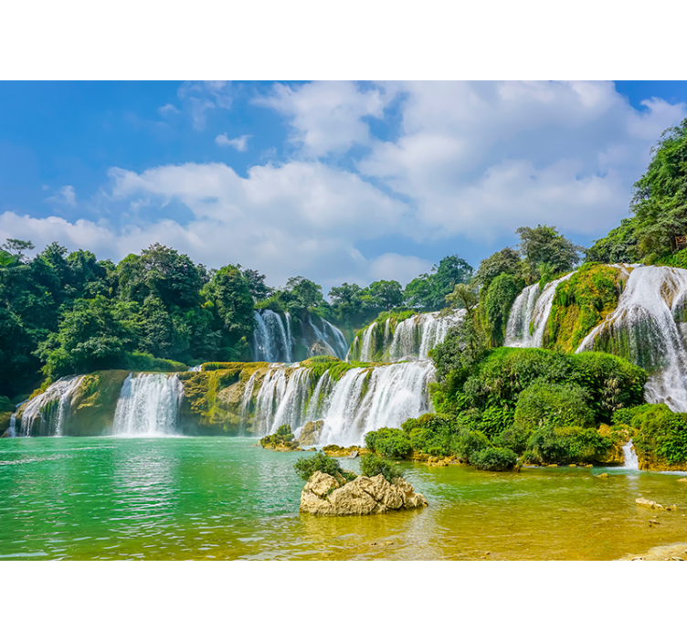 3d 열대 폭포 3d 벽 벽화 - TenStickers