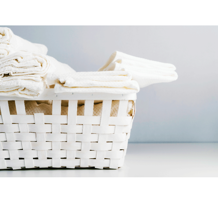 벽화 화장실 우아한 수건 바구니 - TenStickers