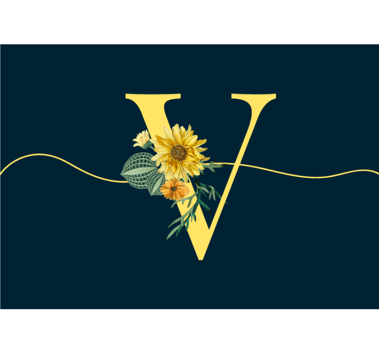 꽃 벽 벽화 해바라기 초기 우아함 - TenStickers