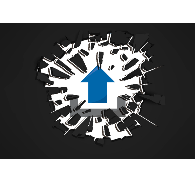 3d 효과 벽 벽화 뚫고 나오는 풍경 - TenStickers