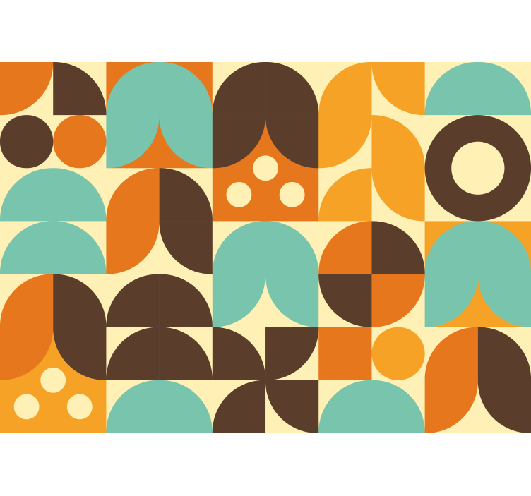 초록 벽 벽화 기하학적 패턴 놀이 - TenStickers