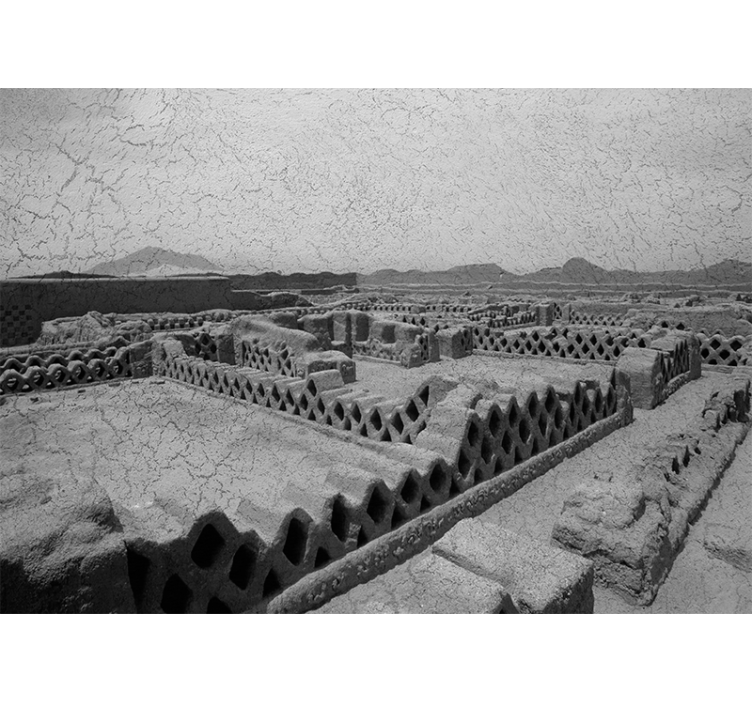 사막 벽 벽화 사막 지형 실루엣 - TenStickers