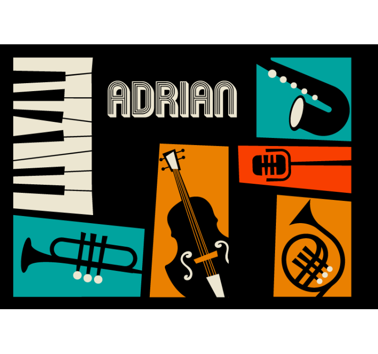 음악 테마 벽 벽화 생동감 넘치는 악기 - TenStickers