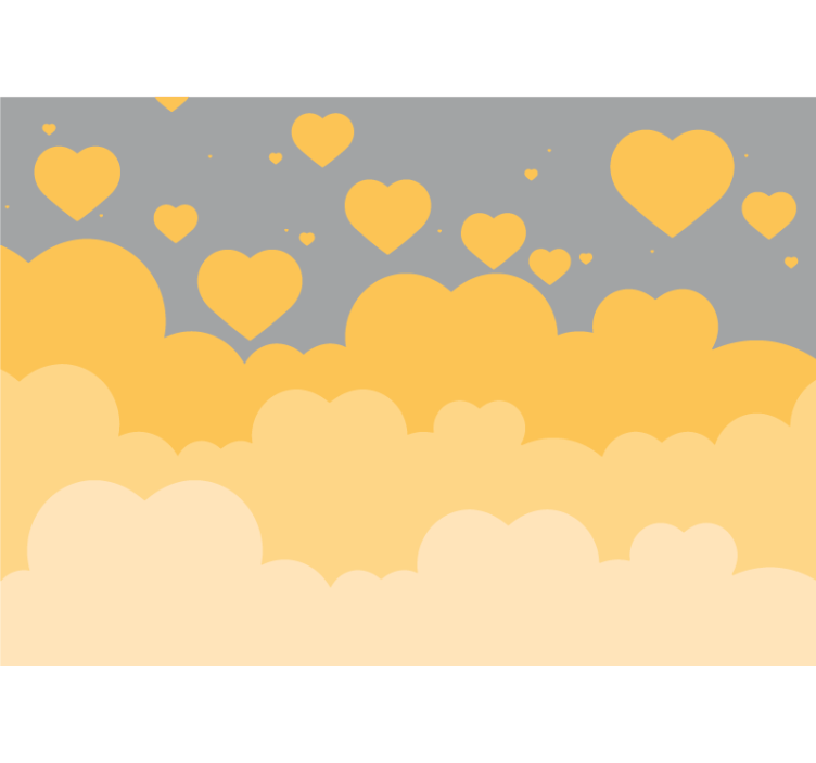 사랑 벽 벽화 떠 있는 하트 패턴 - TenStickers