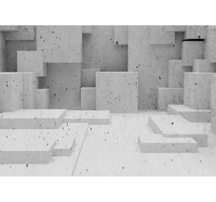 콘크리트 형태 3d 벽화 - TenStickers