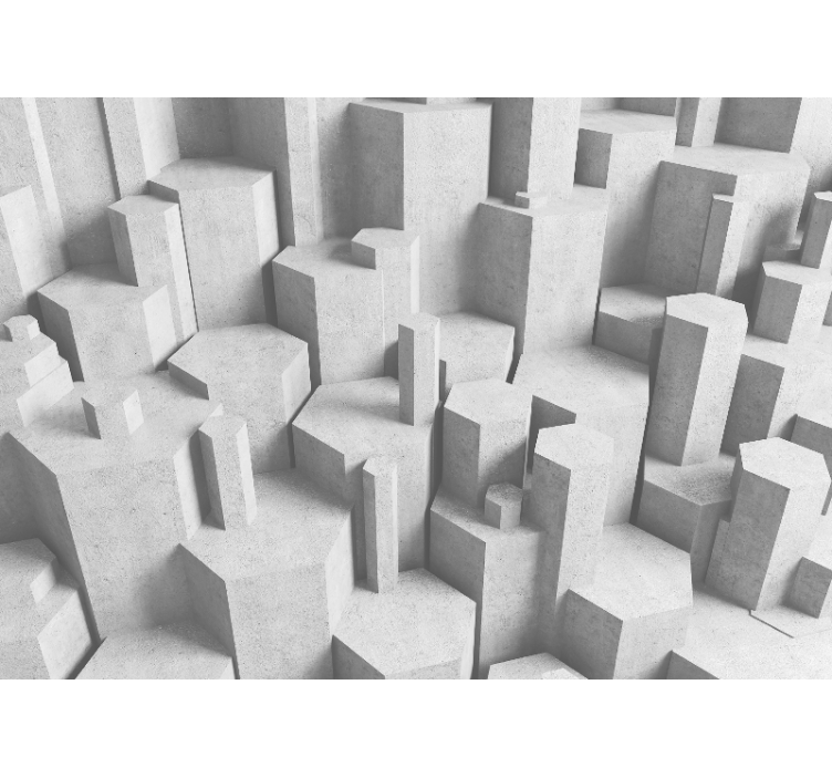 콘크리트 기하학적 형태의 돌담 벽화 - TenStickers