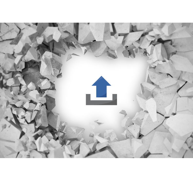 사진 사용자 정의 벽 벽화와 깨진 콘크리트 - TenStickers