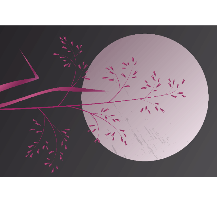 벽화 라인 환경 고요한 식물 모티프 - TenStickers