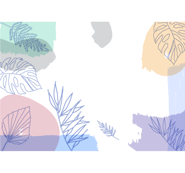 포토 뮤럴 자연 잎사귀 기하학적 형태 - TenStickers