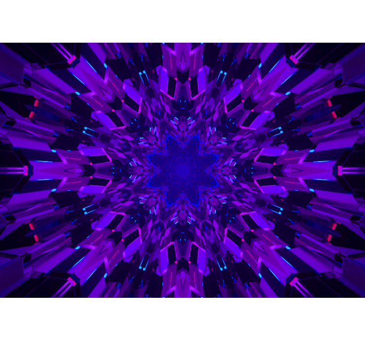 초록 벽 벽화 기하학적 별 패턴 - TenStickers