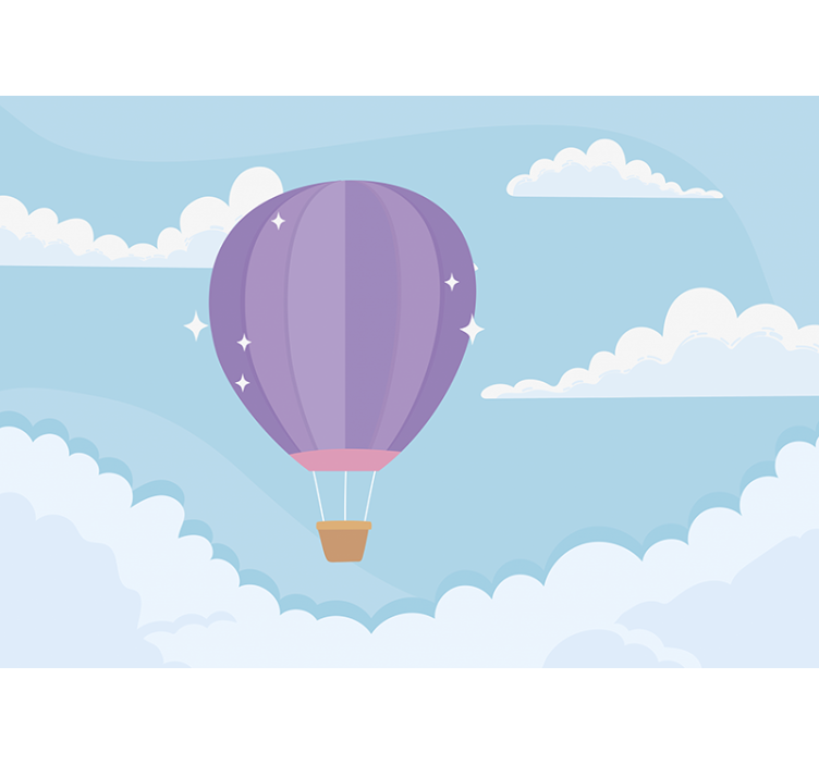 어린이 침실 벽 벽화 유쾌한 열기구 - TenStickers