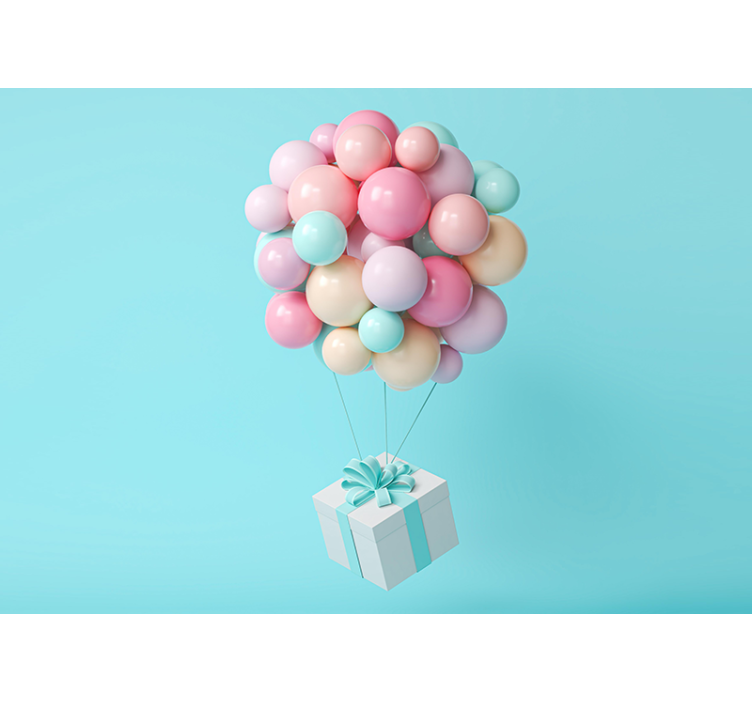 3d 풍선 및 선물 상자 어린이 벽화 - TenStickers