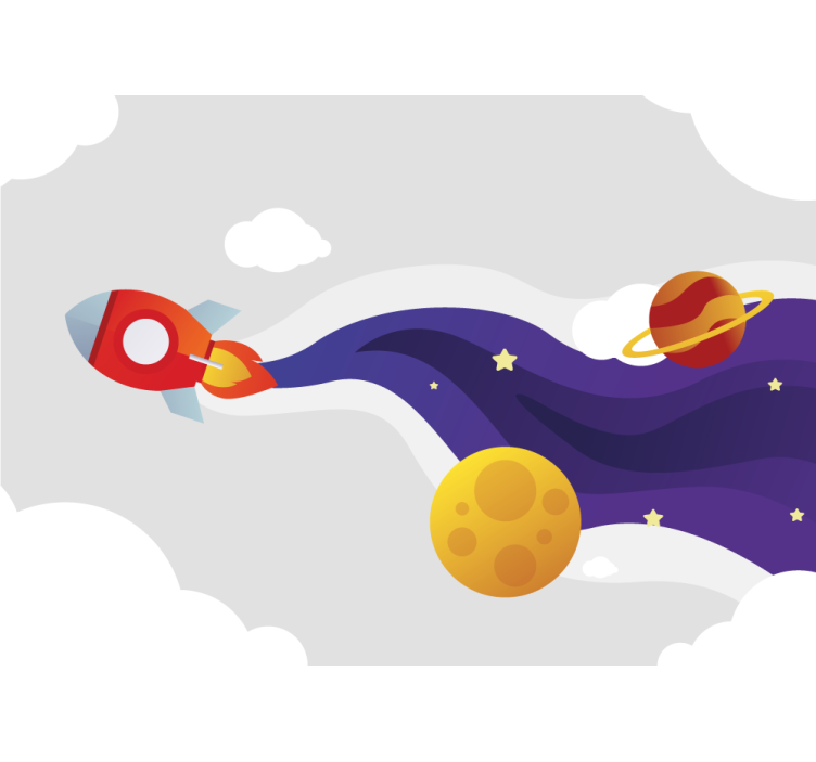 판타지 벽 벽화 우주선과 천체 - TenStickers