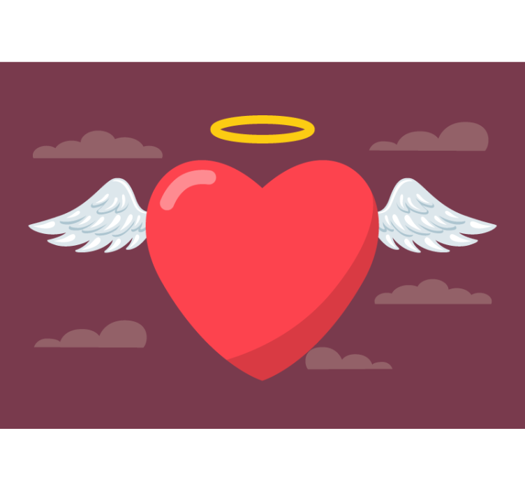 다채로운 천사 심장 도시 예술 벽 벽화 - TenStickers