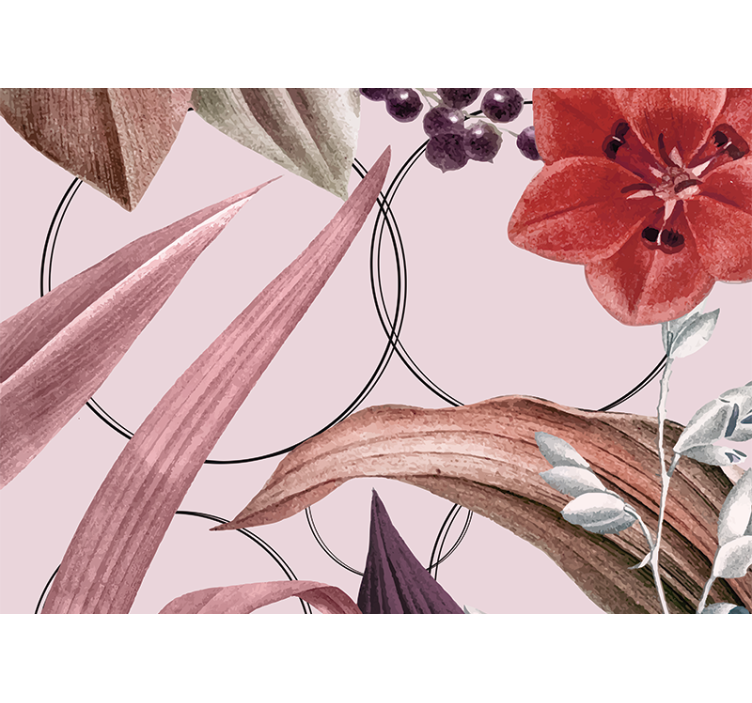 꽃 벽 벽화 꽃 패턴 디자인 - TenStickers