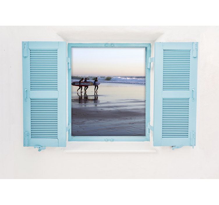 도시와 국가 벽 벽화 해변 서핑 장면 - TenStickers