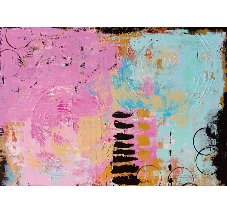 초록 벽 벽화 추상적인 다채로운 소용돌이 - TenStickers