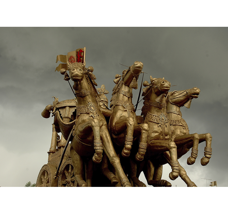 차량 벽 벽화 역사적인 전차 말 - TenStickers