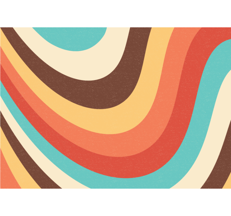 초록 벽 벽화 곡선 색상 물결 - TenStickers