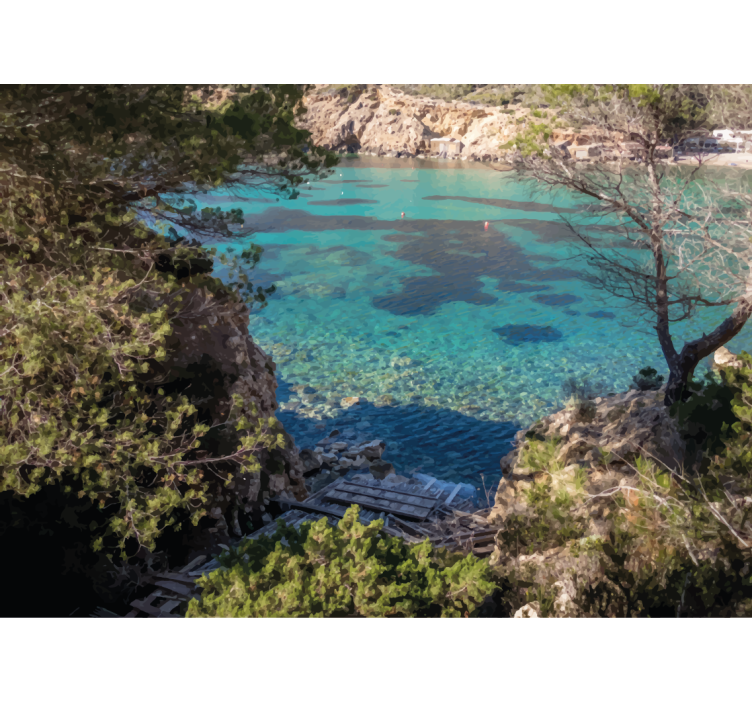 포토 뮤럴 자연 맑은 해안 풍경 - TenStickers